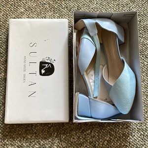 Blue block heels 1.5 inch